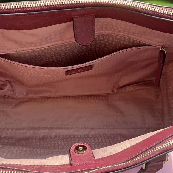 Kate Spade Bristol Drive Ostrich Cherrywood bag 2 Way Bag - Picture 3 of 15